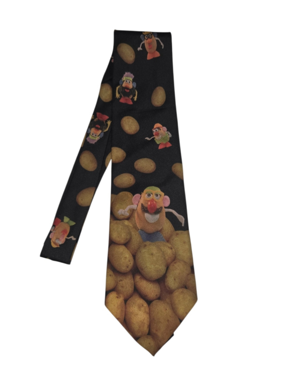 Vintage Men's Ralph Marlin Mr. Potato Head Tie One Size Black Brown